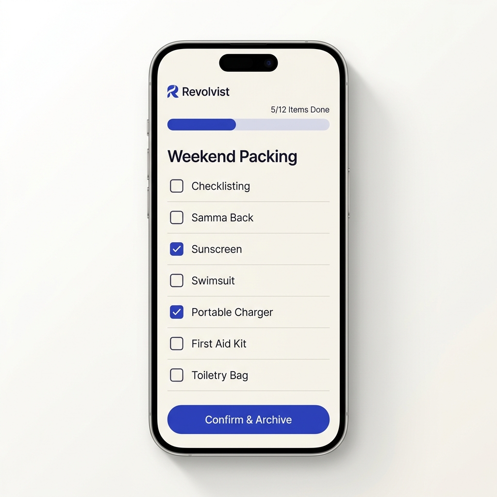 Revolvist checklist running screen