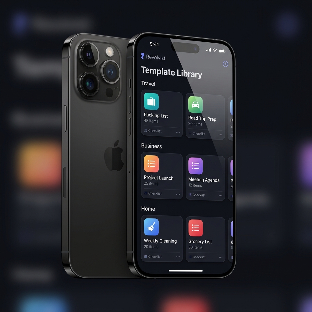 Revolvist template library in dark mode